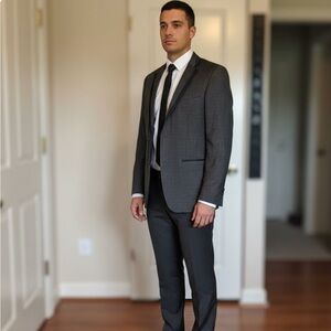 John Varvatos Star  Wool Dinner Jacket 44 Regular Black/Grey 40 reg